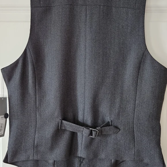 NWT Apt. 9 Men's Herringbone Vest Charcoal Gray Size Small - Picture 4 of 11